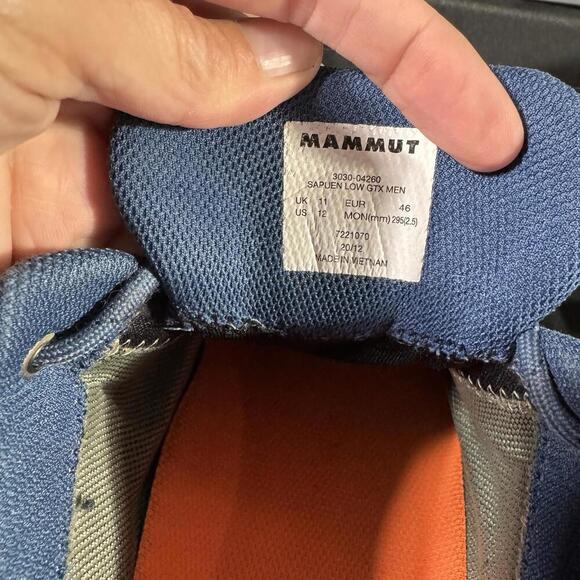 Mammut boots shoes mens 12 blue sapuen low gtx men outdoor hiking trail camping - Picture 7 of 9